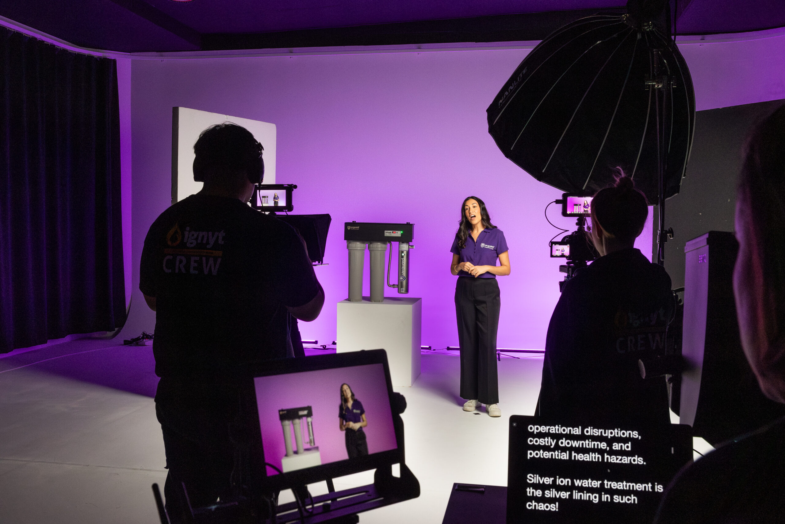 IGNYT film crew helping your products shine with Ignyts unique product videos.